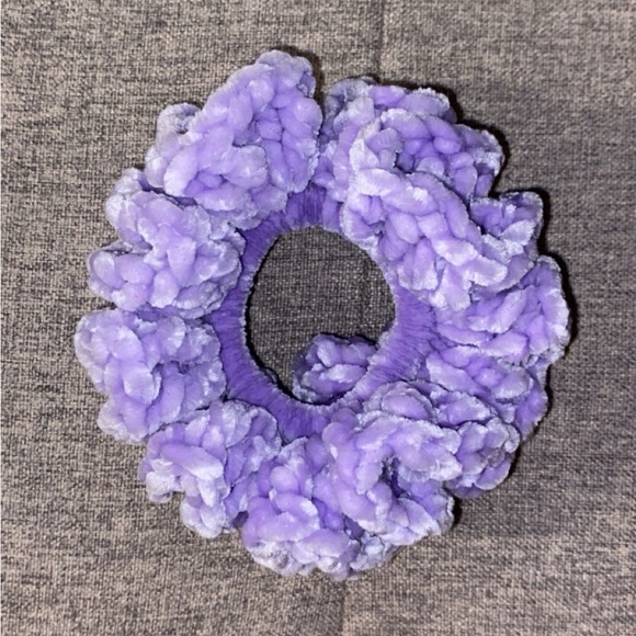 Crochet Velvet Scrunchie Hair Accessory - Picture 1 of 2